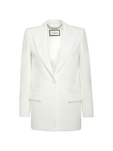 Cady single-breasted peaked blazer