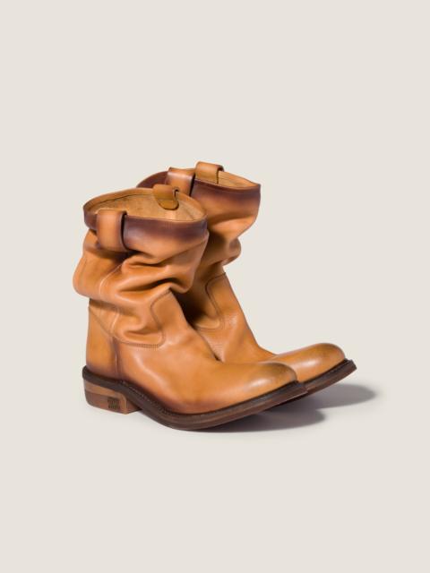 Calf leather booties