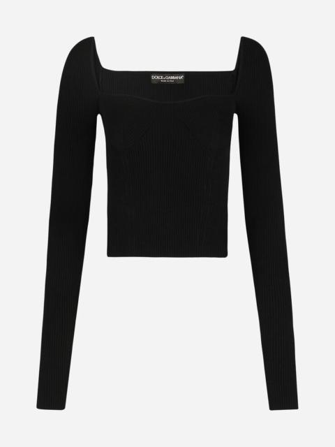 Full-fashioned viscose sweater