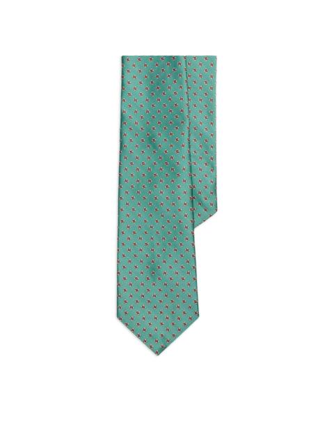 patterned silk tie