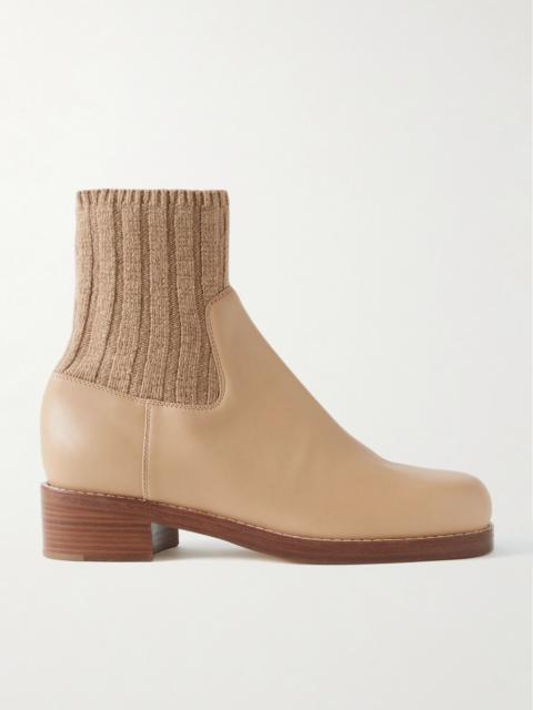 Hobbes Ribbed Cashmere-trimmed Leather Chelsea Boots
