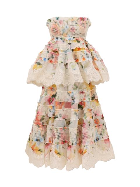 ALCHEMY SHIRRED MIDI DRESS