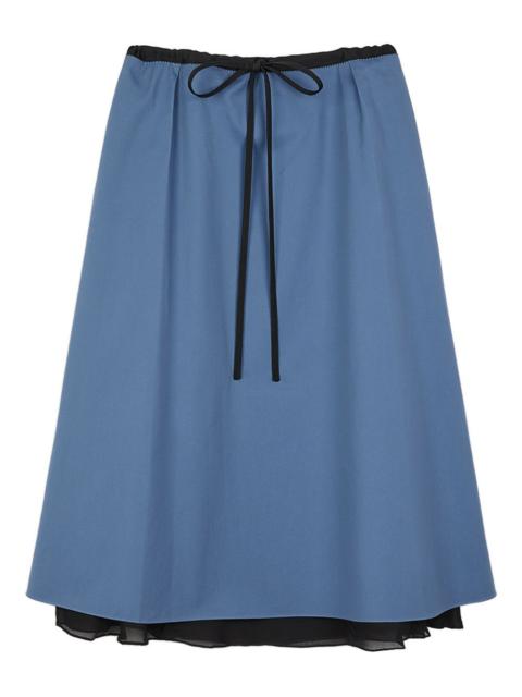 tie-waist cotton midi skirt