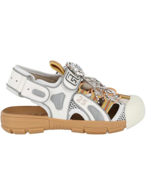 Gucci Tinsel Sport Sandals Crystal White Grey (Women's)