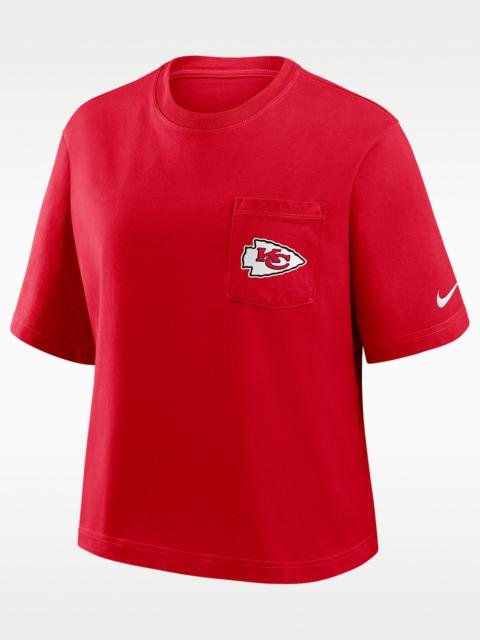 Kansas City Chiefs Rewind Pocket Boxy Women's Nike NFL T-Shirt