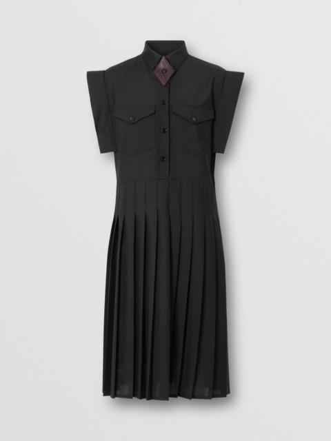 Mohair Wool Pleated Shirt Dress