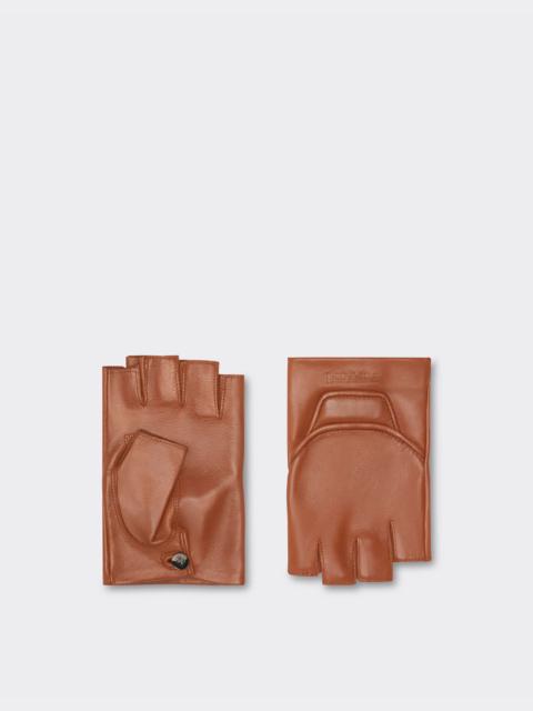 Fingerless gloves in nappa leather