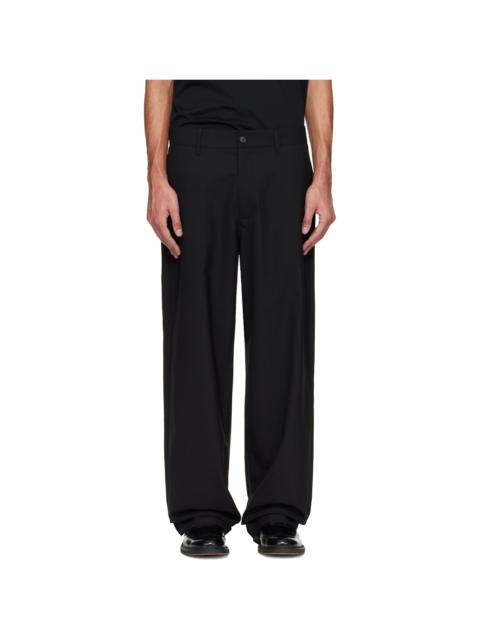 Black Wide-Leg Suit Trousers