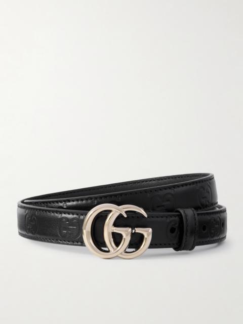 Gg Marmont 2.0 Debossed Leather Belt