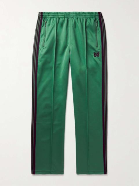 Straight-Leg Webbing-Trimmed Tech-Jersey Track Pants