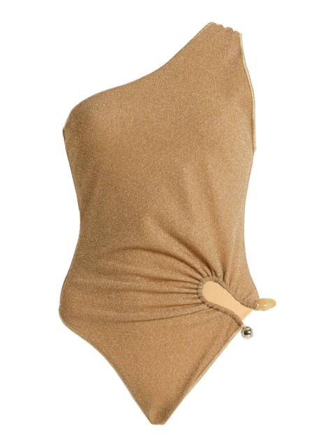 Lumière Stoned One-Shoulder Swimsuit gold