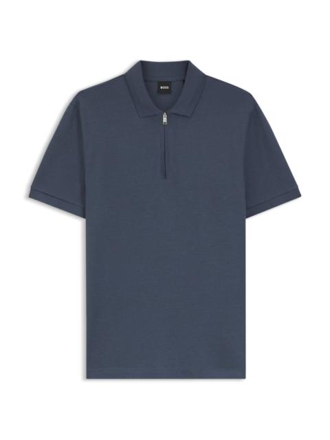 ZIP-PLACKET POLO SHIRT IN A COTTON BLEND