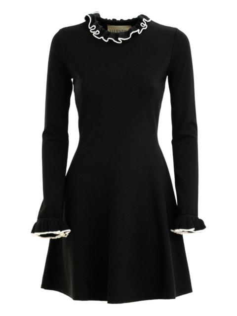 ruffled-collar mini dress