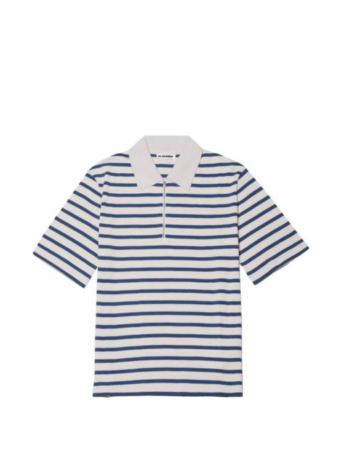 striped half-zip polo shirt