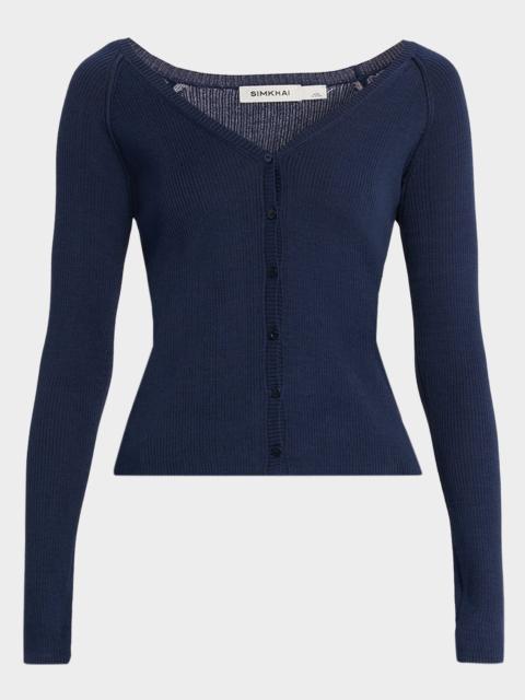 Darlene Silk-Cashmere Cardigan