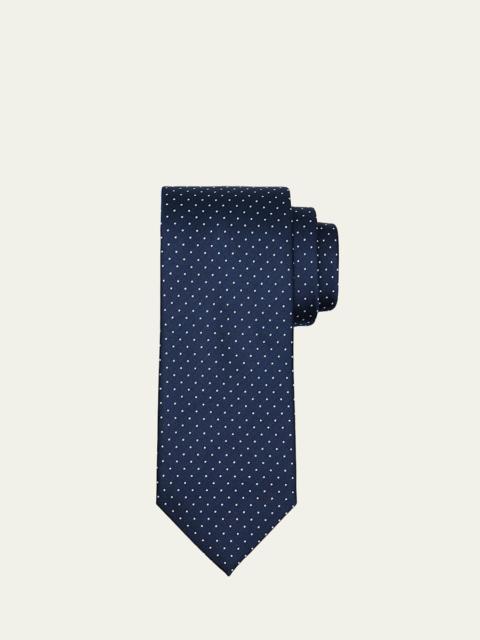 Men's Micro-Polka Dot Silk Tie
