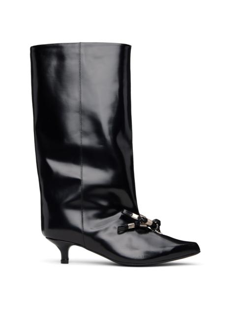 Black Leather Tall Boots