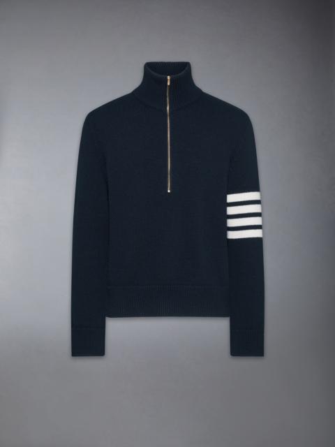 MERINO WOOL 4-BAR FUNNEL NECK PULLOVER