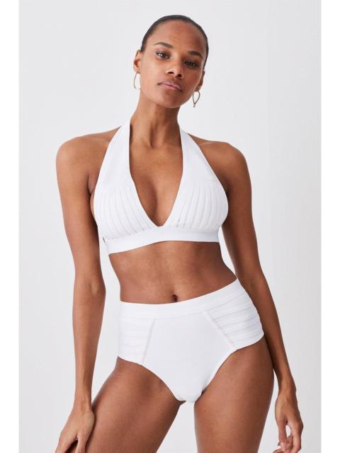 Bandage Sheer Stripe Halter Neck Top