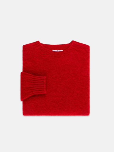 MADE-IN-SCOTLAND RED SHAGGY DOG SWEATER  - TRIM FIT