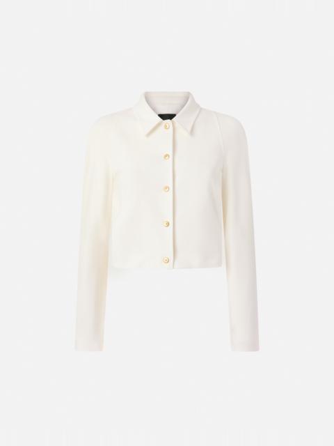 SHORT FULL MILANO-KNIT TECHNICAL FABRIC JACKET