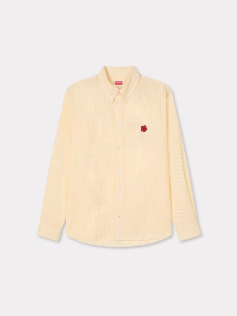'Boke Flower' embroidered casual shirt in seersucker cotton