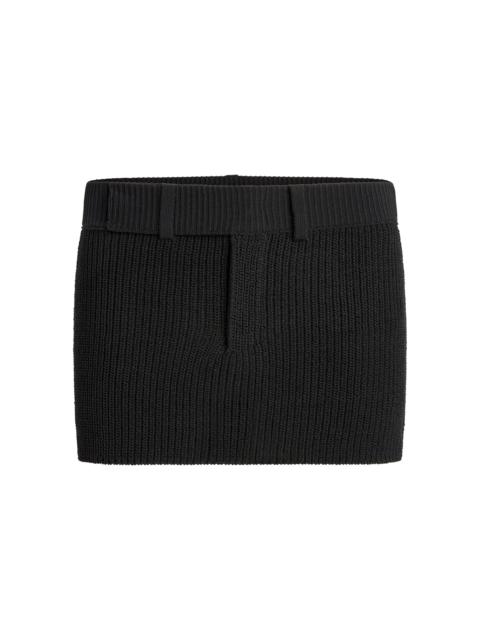 Caeli Knit Cotton-Blend Mini Skirt black