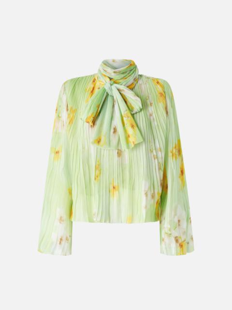 LIGHT BLOUSE IN PLEATED FLORAL CREPON
