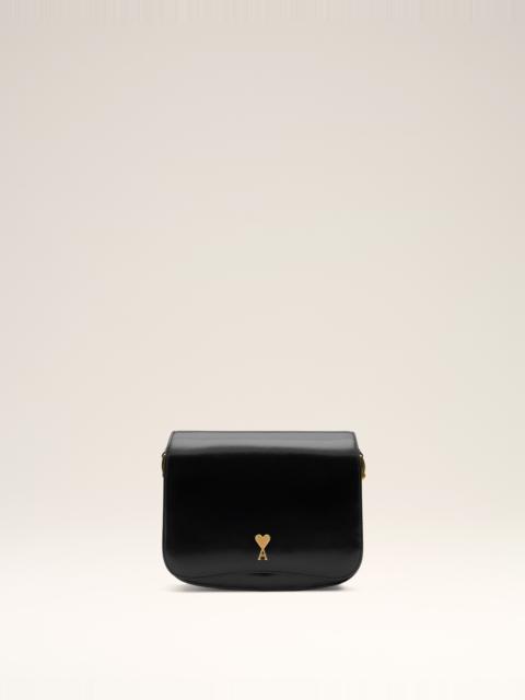 BLACK GLAZED LEATHER PARIS PARIS BAG