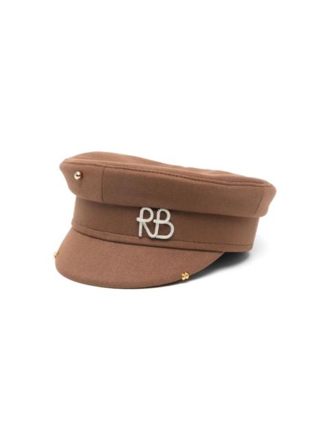 rivet-detail baker boy cap