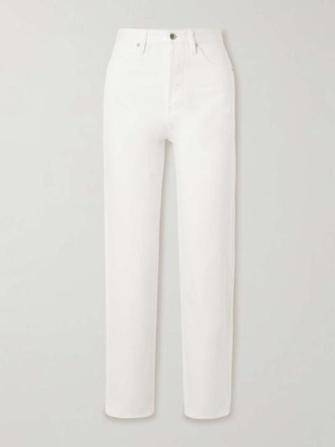 Cropped high-rise straight-leg jeans Off-white