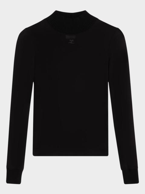 Re-Edition Mock-Neck Long-Sleeve Fitted Top