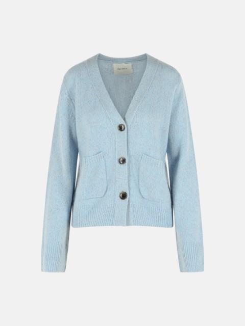 'MARIONETTE' FOG BLUE CASHMERE AND SILK CARDIGAN