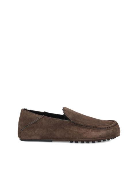 suede flat loafers