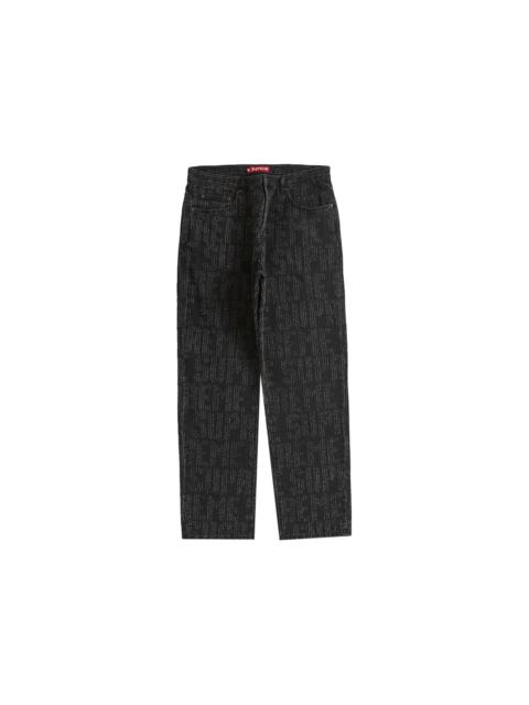 Supreme Needle Punch Regular Jean Washed Black