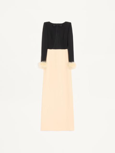 CADY COUTURE LONG DRESS WITH FEATHERS