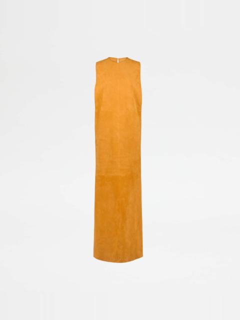 DRESS IN PASHMY SUEDE - YELLOW