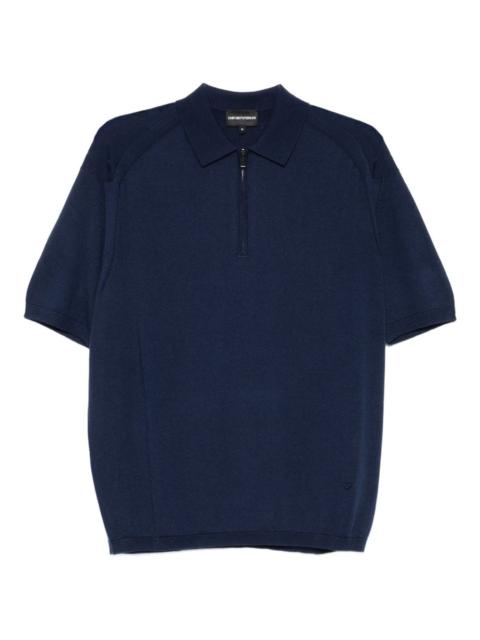 zip-up polo shirt