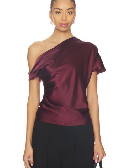 Silk Satin Drape Top