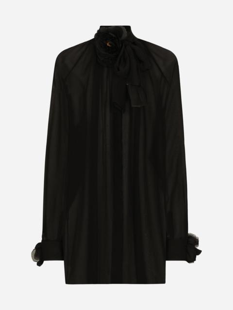 Chiffon pussy-bow shirt