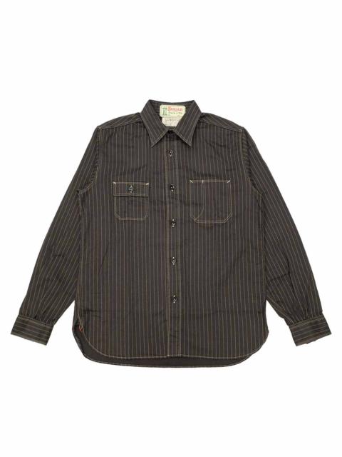 FICTION ROMANCE - 8.5oz. BLACK WABASH STRIPE WORK SHIRT - SC29585