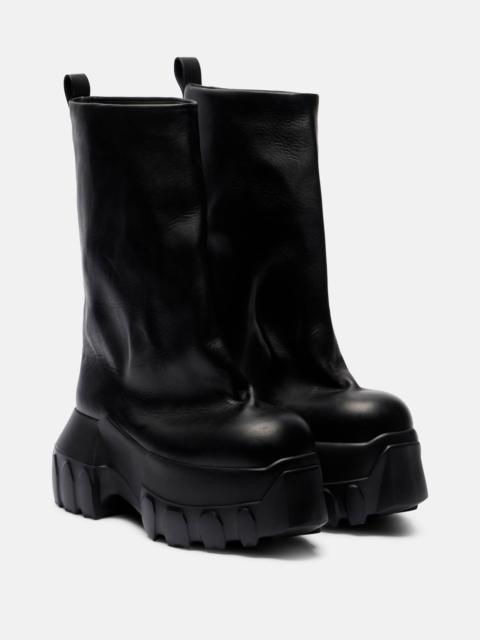 Mega Tractor leather mid-calf boots