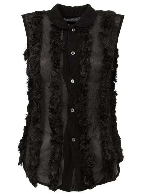 textured see-through  top