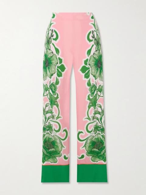 Havana Floral-print Crepe Straight-leg Pants