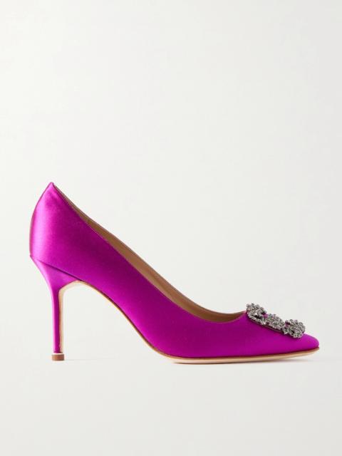 Hangisi 90 Crystal-embellished Satin Pumps