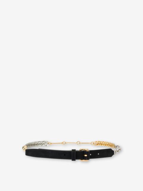 CALFSKIN BELT WITH CHAINS