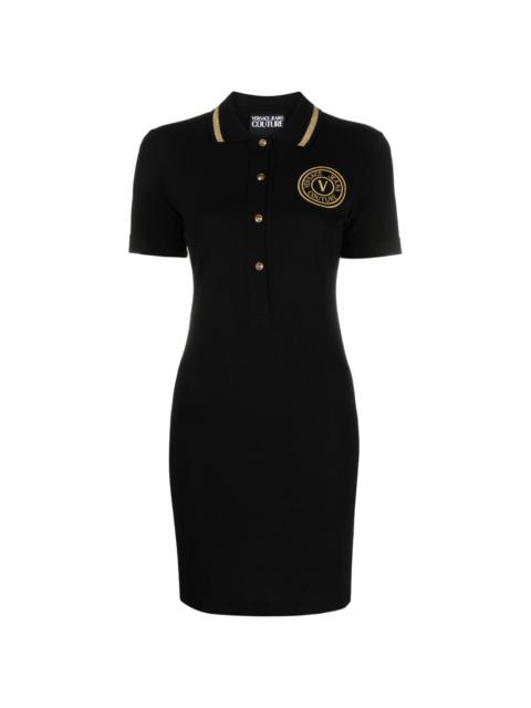 V-Emblem polo minidress