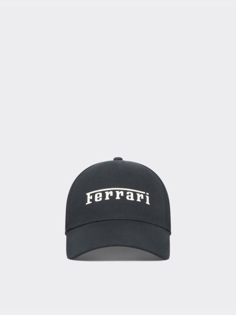 Baseball cap with rubberized Ferrari logo