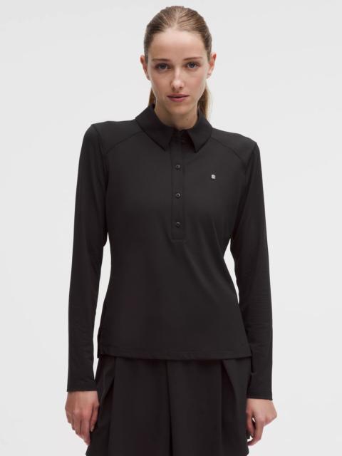 Quick-Dry Long-Sleeve Polo Shirt *Straight Hem