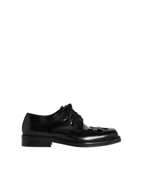 DAISY CUTOUT SQUARE TOE BROGUE - BLACK